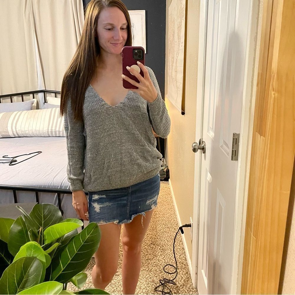 Low cut sweater